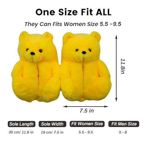 Teddy Bear Slippers Cute House Animal Slippers For Women Indoor Fuzzy Cartoon Care Bear Slippers Bedroom Slippers Women Birthday Christmas Holiday Gift Ideas For Teen Girls Women