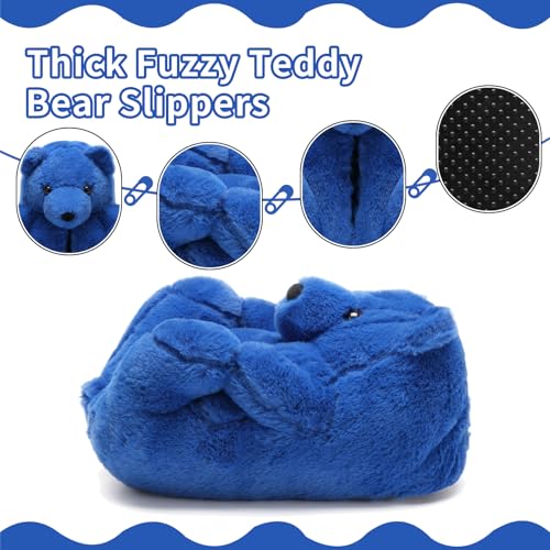 Teddy Bear Slippers Cute House Animal Slippers For Women Indoor Fuzzy Cartoon Care Bear Slippers Bedroom Slippers Women Birthday Christmas Holiday Gift Ideas For Teen Girls Women