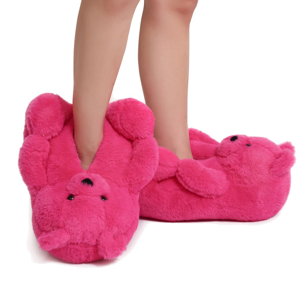 Teddy Bear Slippers for Women,Bear Shoes,Plush Animal Bears Slippers,Winter Warm Fluffy Slides For Girls Christmas Holiday Birthday Gifts