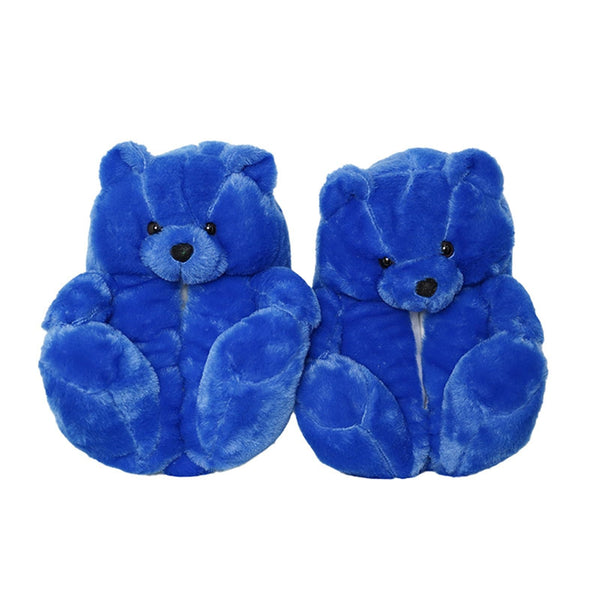 xiaofeiniu Teddy Bear Slippers Women Plush Animal Slppers Winter Warm Home Indoor Anti-Slip Faux Fur Men Shoes