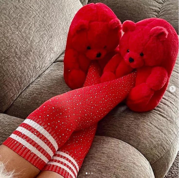 Teddy Bear Slippers Cute House Animal Slippers For Women Indoor Fuzzy Cartoon Care Bear Slippers Bedroom Slippers Women Birthday Christmas Holiday Gift Ideas For Teen Girls Women