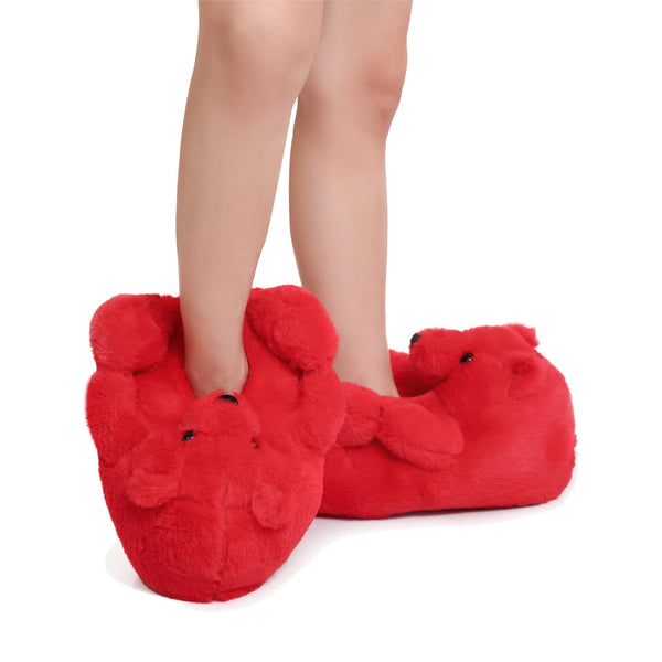 KIDS teddy Bear Slippers Red Cute House Animal Slippers For Women Indoor Fuzzy Cartoon Care Bear Slippers Bedroom Slippers Women Birthday Christmas Holiday Gift Ideas For Teen Girls Women