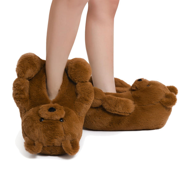 Teddy Bear Slippers for Women,Bear Shoes,Plush Animal Bears Slippers,Winter Warm Fluffy Slides For Girls Christmas Holiday Birthday Gifts