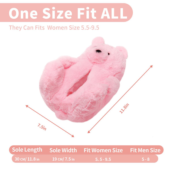 Teddy Bear Slippers Cute House Animal Slippers For Women Indoor Fuzzy Cartoon Care Bear Slippers Bedroom Slippers Women Birthday Christmas Holiday Gift Ideas For Teen Girls Women