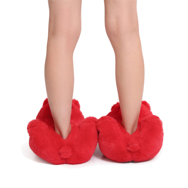 KIDS teddy Bear Slippers Red Cute House Animal Slippers For Women Indoor Fuzzy Cartoon Care Bear Slippers Bedroom Slippers Women Birthday Christmas Holiday Gift Ideas For Teen Girls Women