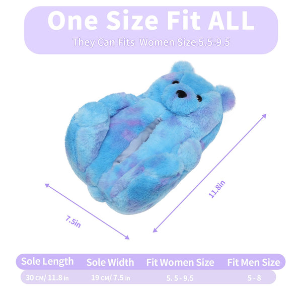 Teddy Bear Slippers Cute House Animal Slippers For Women Indoor Fuzzy Cartoon Care Bear Slippers Bedroom Slippers Women Birthday Christmas Holiday Gift Ideas For Teen Girls Women