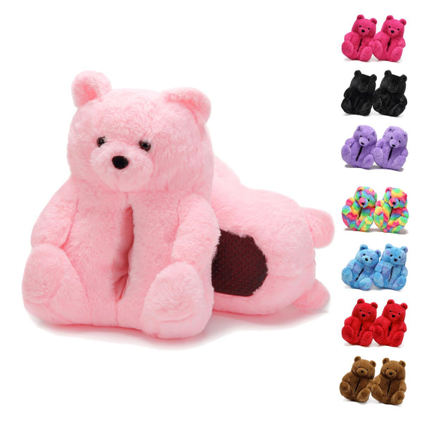 Teddy Bear Slippers Cute House Animal Slippers For Women Indoor Fuzzy Cartoon Care Bear Slippers Bedroom Slippers Women Birthday Christmas Holiday Gift Ideas For Teen Girls Women