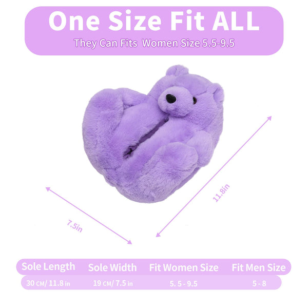 KIDS Teddy Bear Slippers Purple Cute House Animal Slippers For Women Indoor Fuzzy Cartoon Care Bear Slippers Bedroom Slippers Women Birthday Christmas Holiday Gift Ideas For Teen Girls Women