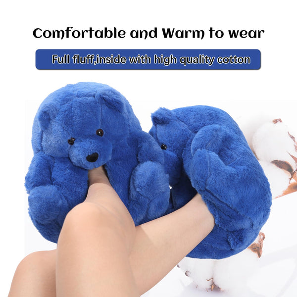 Teddy Bear Slippers for Women,Bear Shoes,Plush Animal Bears Slippers,Winter Warm Fluffy Slides For Girls Christmas Holiday Birthday Gifts