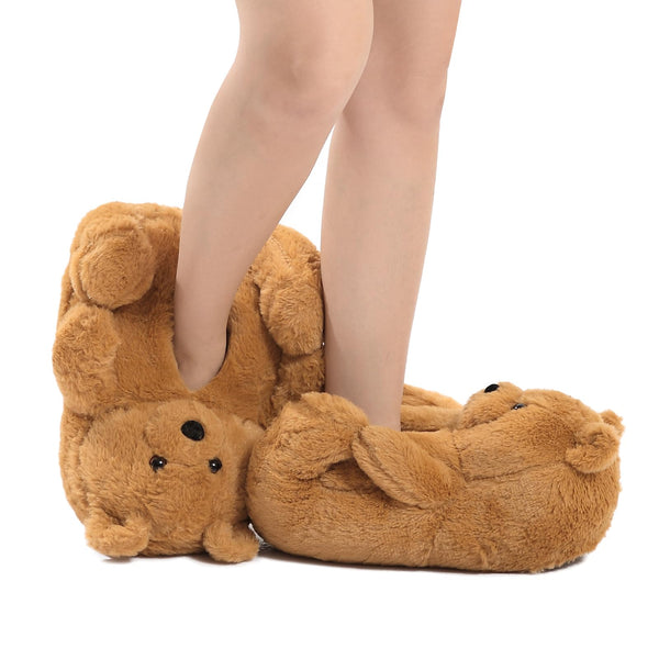 Teddy Bear Slippers for Women,Bear Shoes,Plush Animal Bears Slippers,Winter Warm Fluffy Slides For Girls Christmas Holiday Birthday Gifts