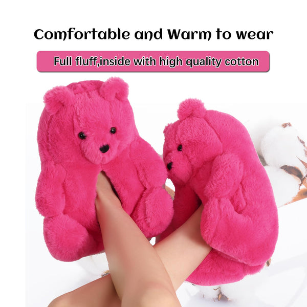 TODDLER Teddy Bear Slippers for Women Fluffy Bear Shoes Plush Animal Bears Slippers Cute Character Sneaker Slippers for Girls Christmas Valentine Birthday Gifts