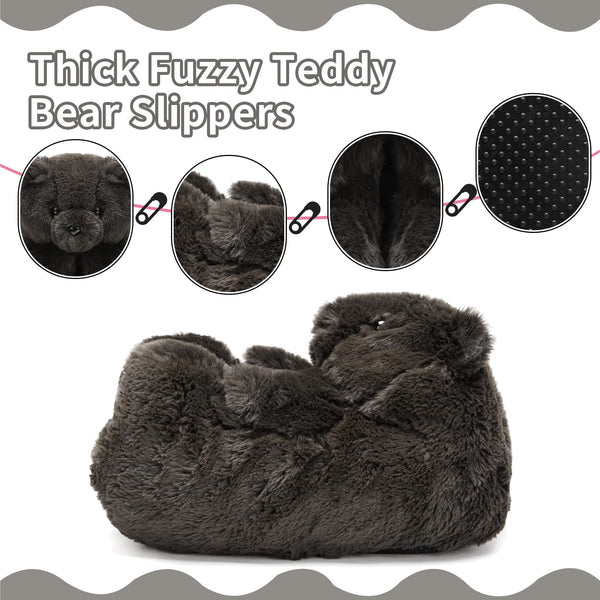 Teddy Bear Slippers Cute House Animal Slippers For Women Indoor Fuzzy Cartoon Care Bear Slippers Bedroom Slippers Women Birthday Christmas Holiday Gift Ideas For Teen Girls Women