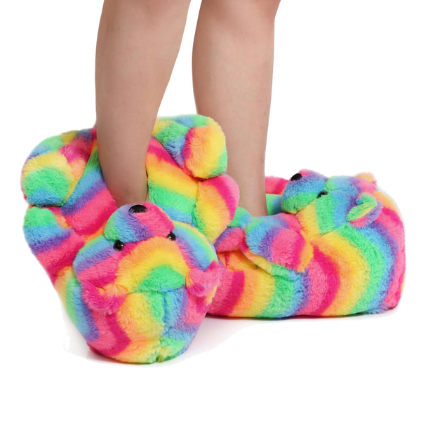 Teddy Bear Slippers for Women,Bear Shoes,Plush Animal Bears Slippers,Winter Warm Fluffy Slides For Girls Christmas Holiday Birthday Gifts