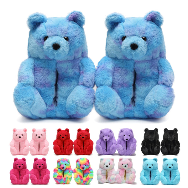 Teddy Bear Slippers for Women,Bear Shoes,Plush Animal Bears Slippers,Winter Warm Fluffy Slides For Girls Christmas Holiday Birthday Gifts