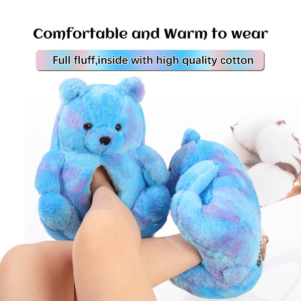 Teddy Bear Slippers for Women,Bear Shoes,Plush Animal Bears Slippers,Winter Warm Fluffy Slides For Girls Christmas Holiday Birthday Gifts