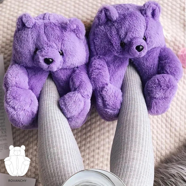 Teddy Bear Slippers Cute House Animal Slippers For Women Indoor Fuzzy Cartoon Care Bear Slippers Bedroom Slippers Women Birthday Christmas Holiday Gift Ideas For Teen Girls Women