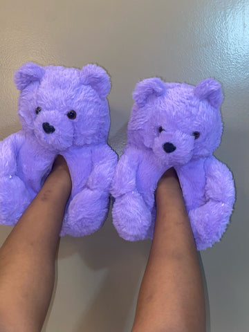 Children’s Teddy Bear Slippers Light Purple (Kids)