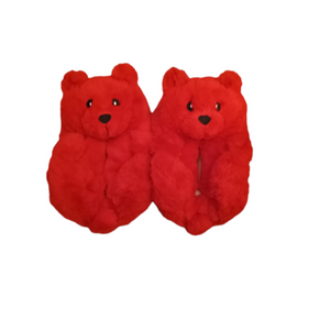 Toddler Teddy Bear Slippers Red