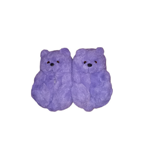 Toddler Teddy Bear Slippers Purple