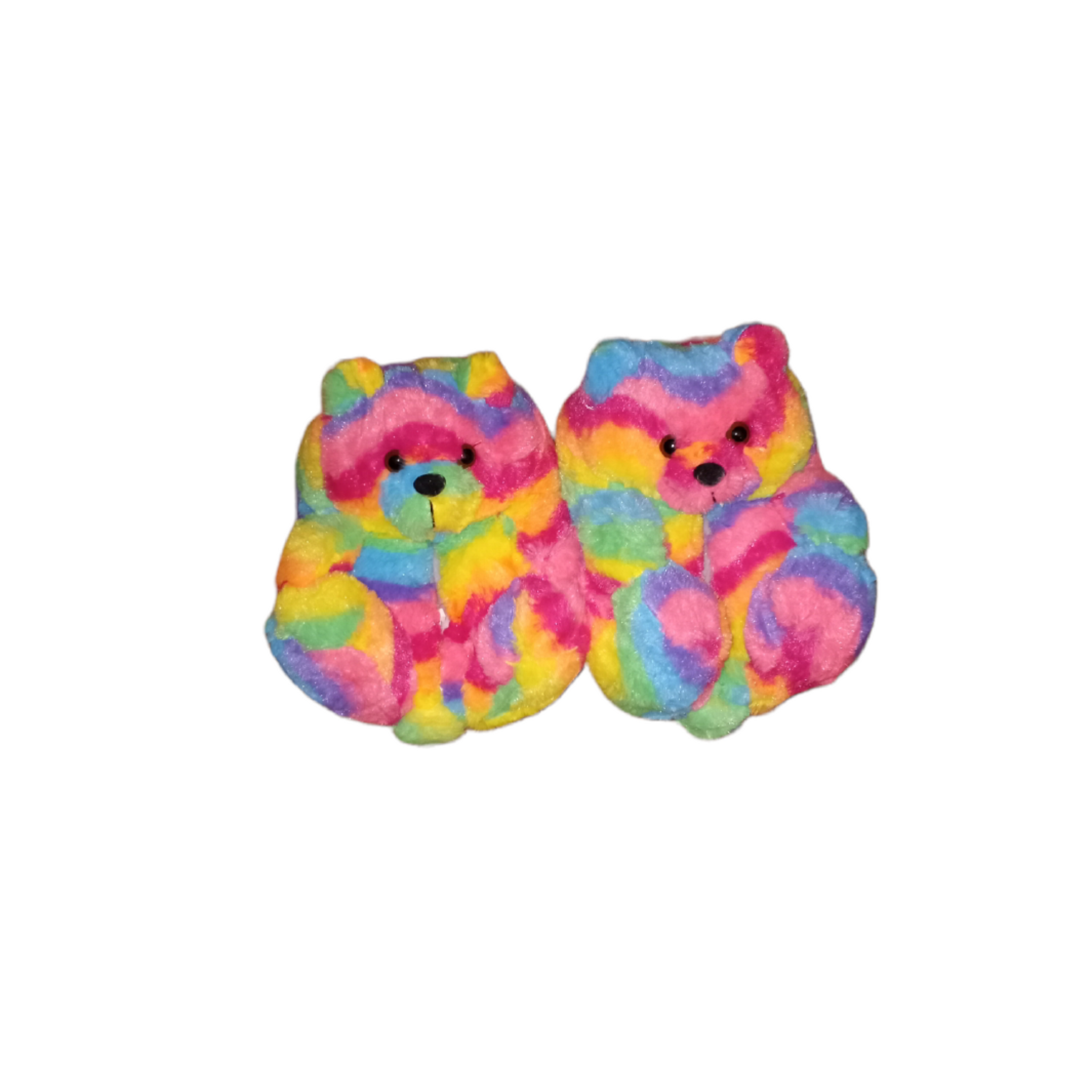 Toddler Teddy Bear Slippers Rainbow