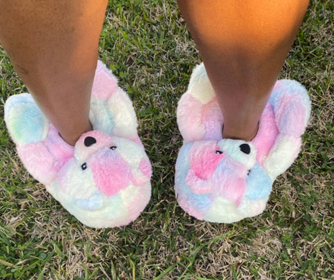 Teddy Bear Slippers Cotton Candy (Adult and Teen)