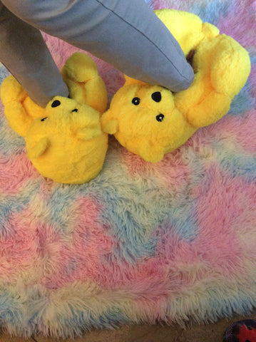 Teddy Bear Slippers Yellow (Adult and Teen)