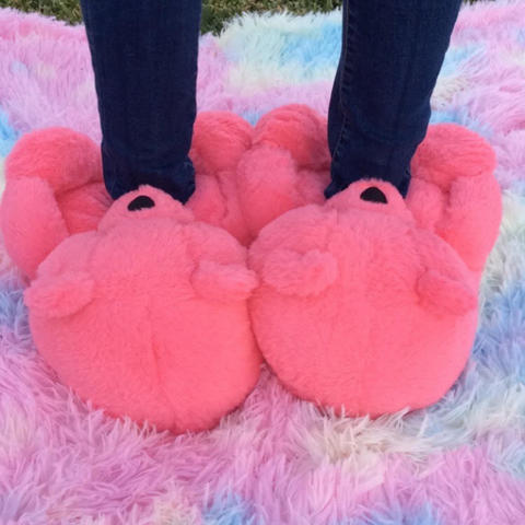 Teddy Bear Slippers Pink (Adult and Teen)