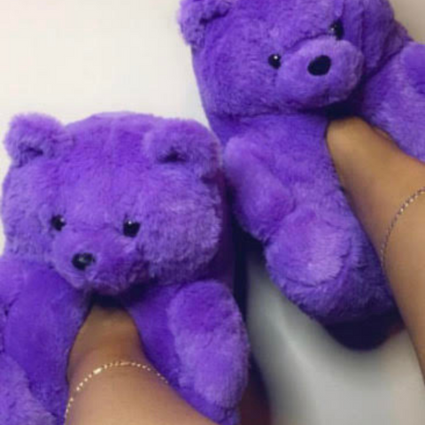 Teddy Bear Slippers Purple (Adult and Teen)