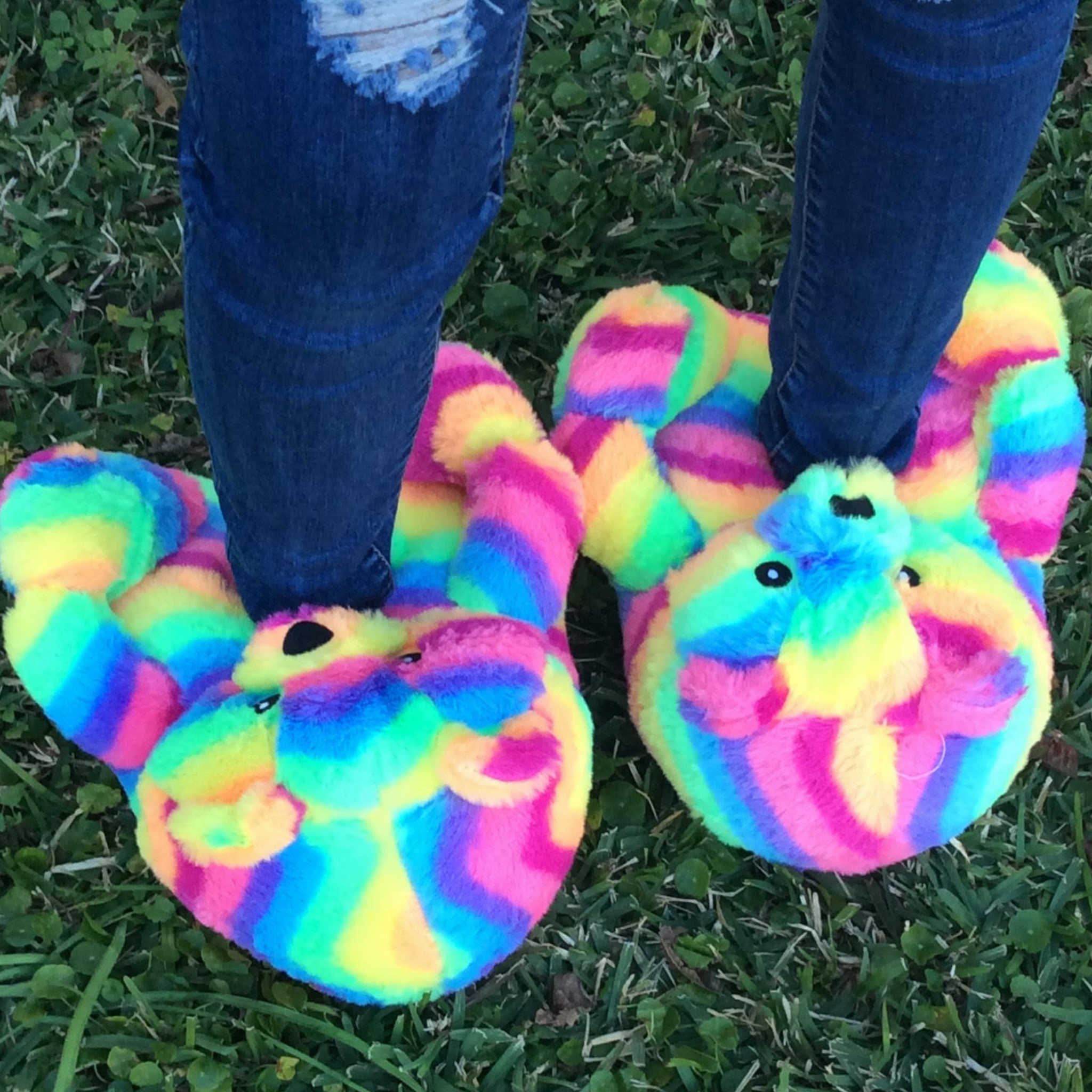 Children s Teddy Bear Slippers Rainbow Kids Aaliyah s
