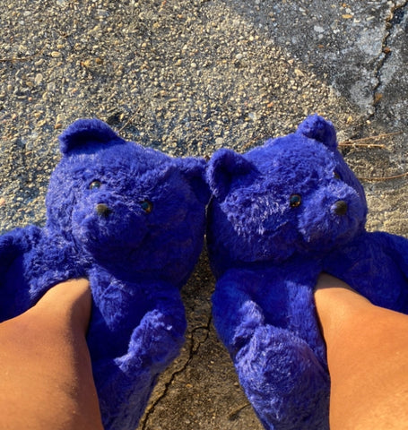 Dark blue Teddy Bear Slippers(Adult and Teen)