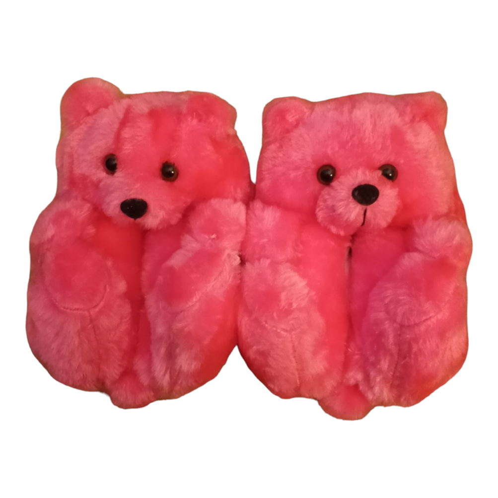 Toddler Teddy Bear Slippers Pink